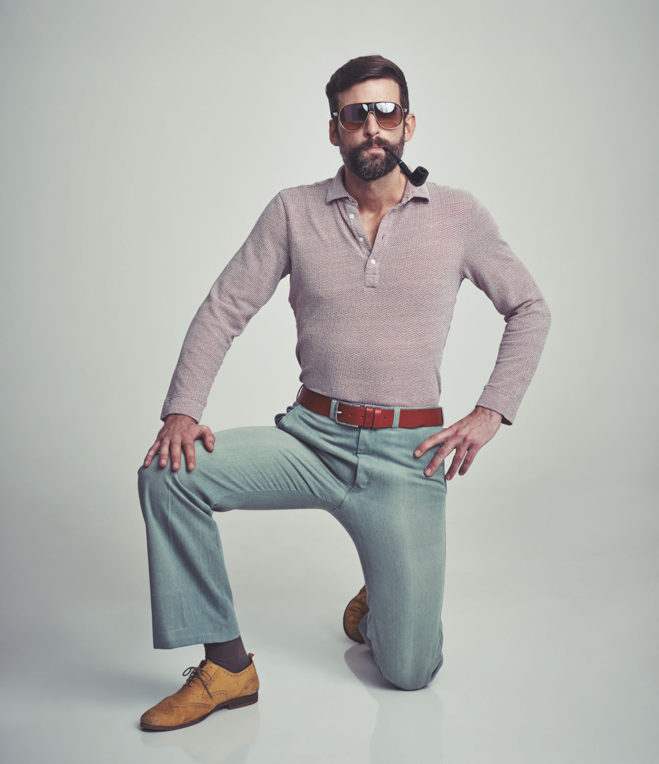PJ PAUL JONES Men's Vintage Stripe Knit Polo: Your Ticket to Effortless 70s Cool!