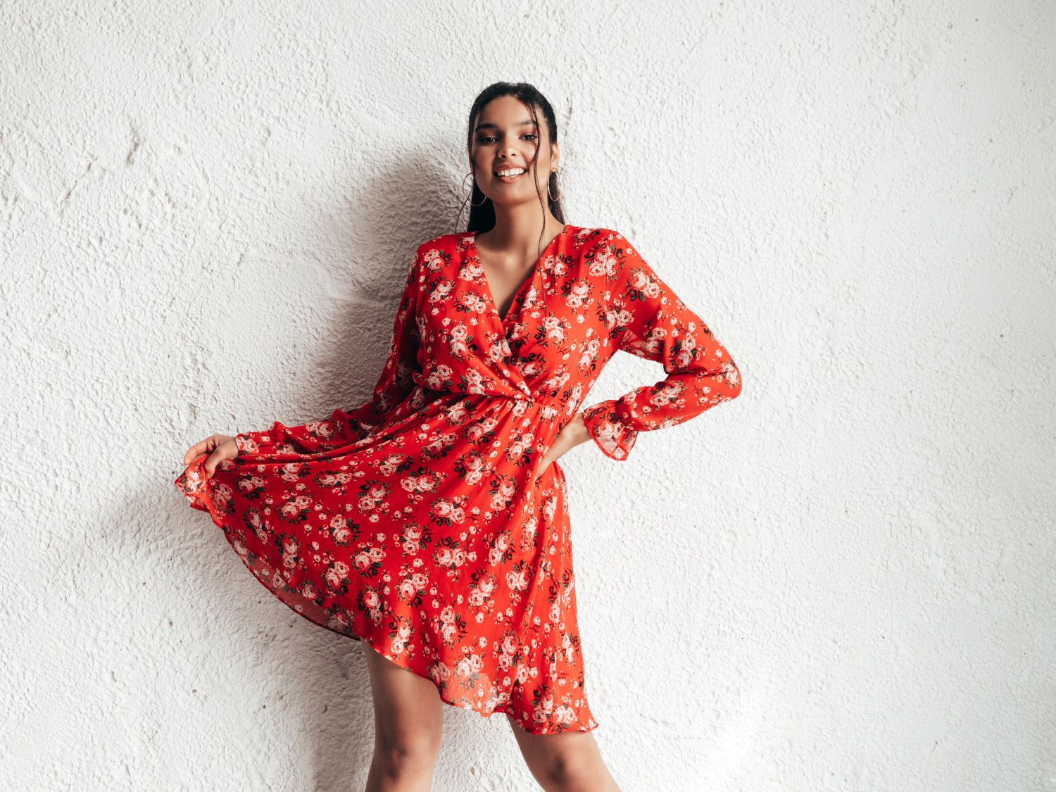 Dokotoo Women's 2025 Spring/Summer Deep V-Neck Backless Ruffle Mini Dress: Floral Flirtation for Sunny Days